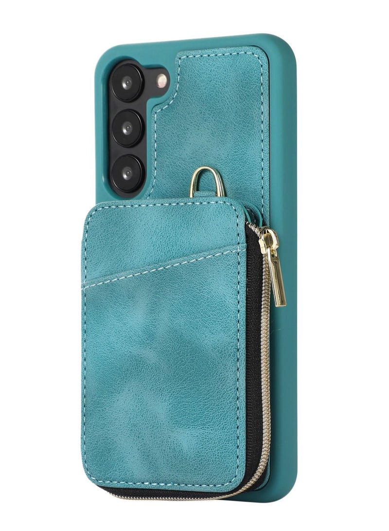 Suteni Zipped Back Cover Card Slots Leather Phone Case for Samsung - Image 1