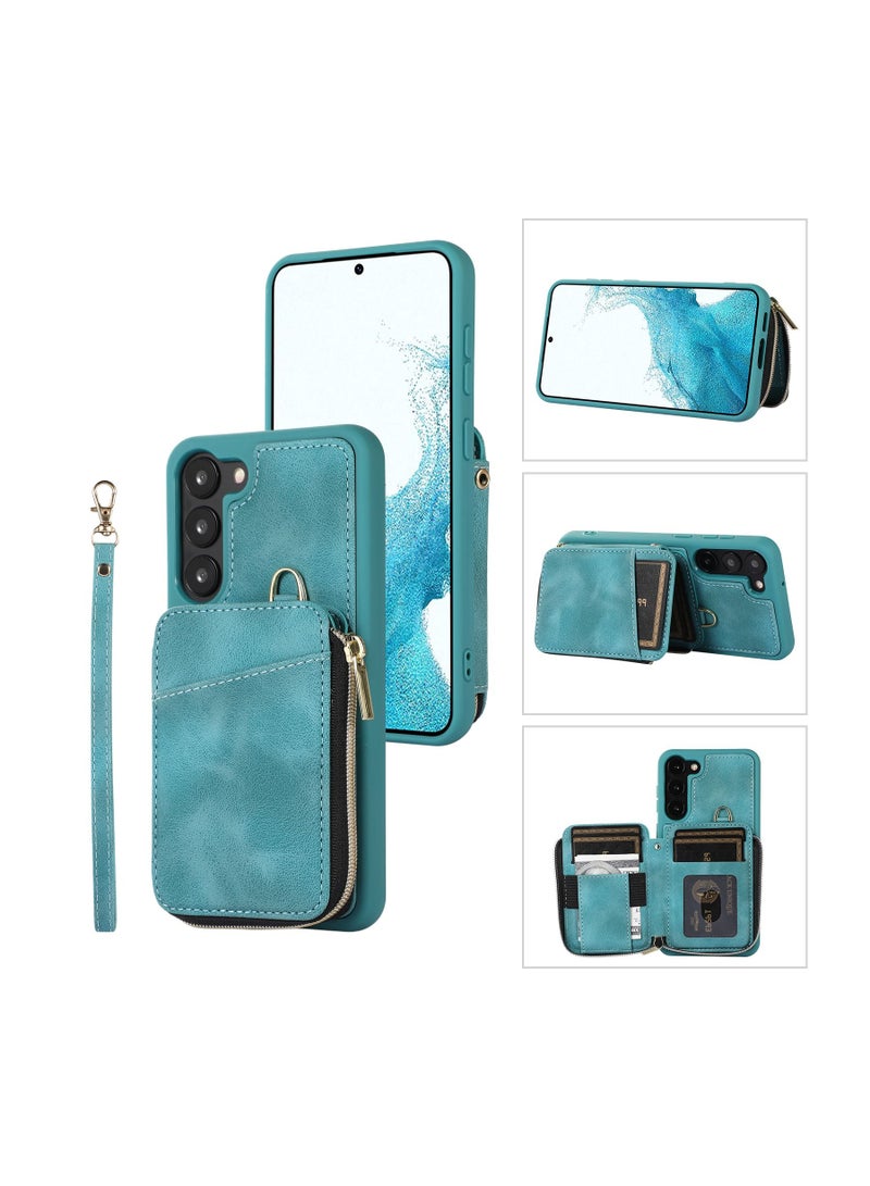 Suteni Zipped Back Cover Card Slots Leather Phone Case for Samsung - Image 3