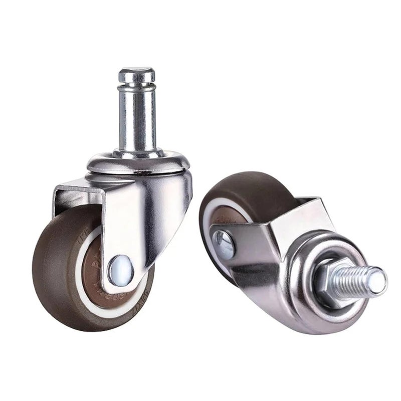 5Pcs 1 5 Inch Spring Type Soft Rubber TPE Swivel Caster Wheels For Office Chair Furniture Replacement - Image 2