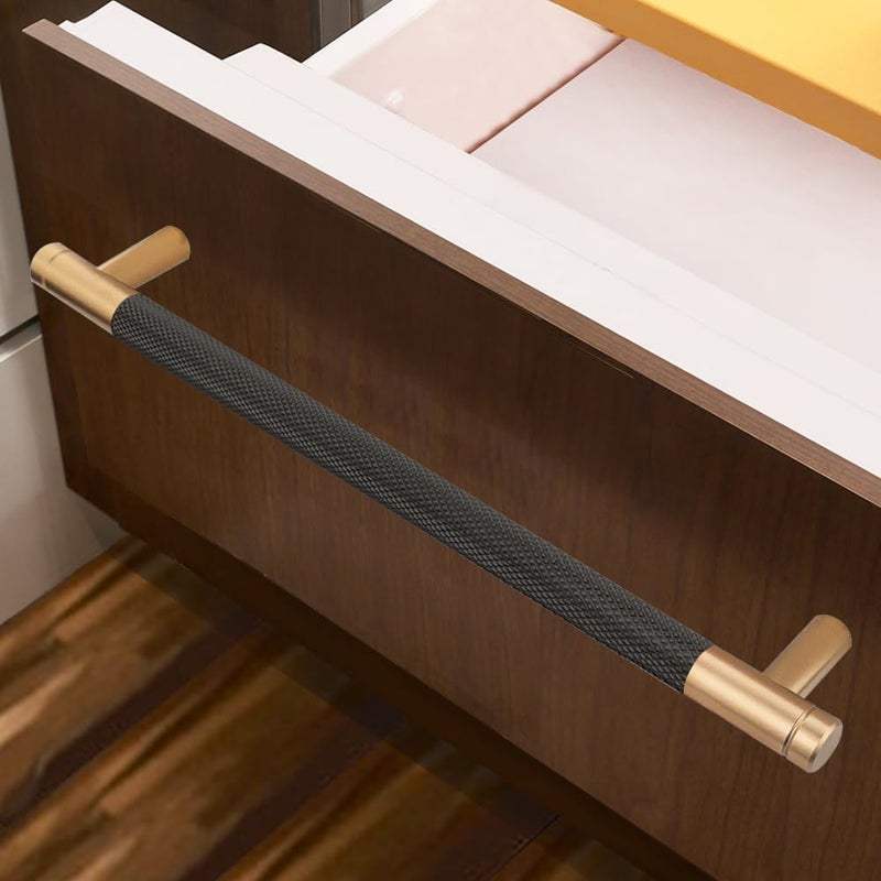 Gutuwellea 30 Pack 7 1/2 Inch 192 Mm Bronze And Black Cabinet Handles Cabinet Pulls Aluminum Handles Knurled Drawer Pulls Oxidation Finish With Diamond Pattern - Image 2