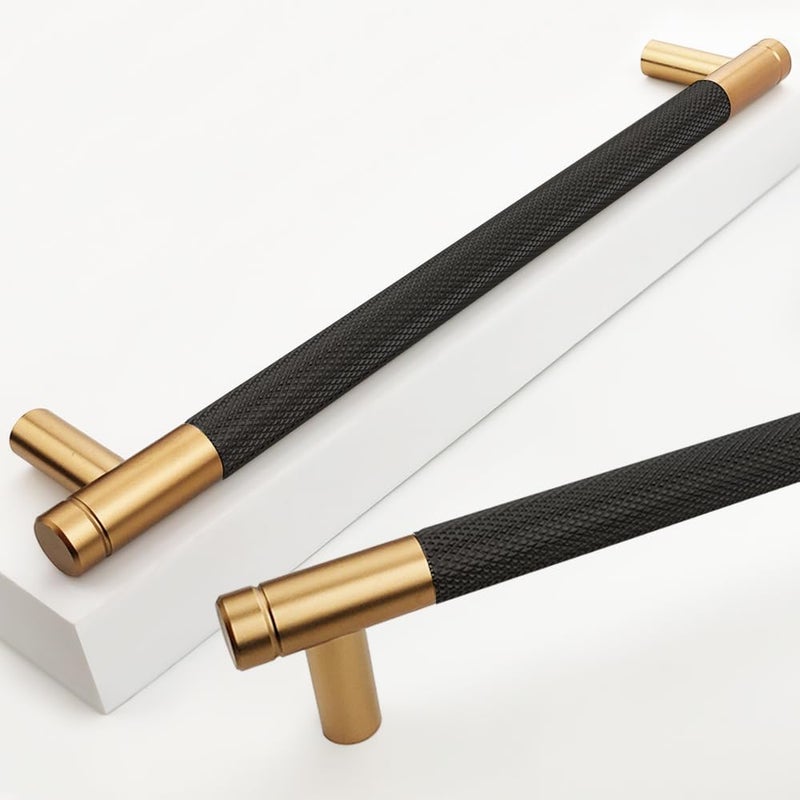 Gutuwellea 30 Pack 7 1/2 Inch 192 Mm Bronze And Black Cabinet Handles Cabinet Pulls Aluminum Handles Knurled Drawer Pulls Oxidation Finish With Diamond Pattern - Image 1