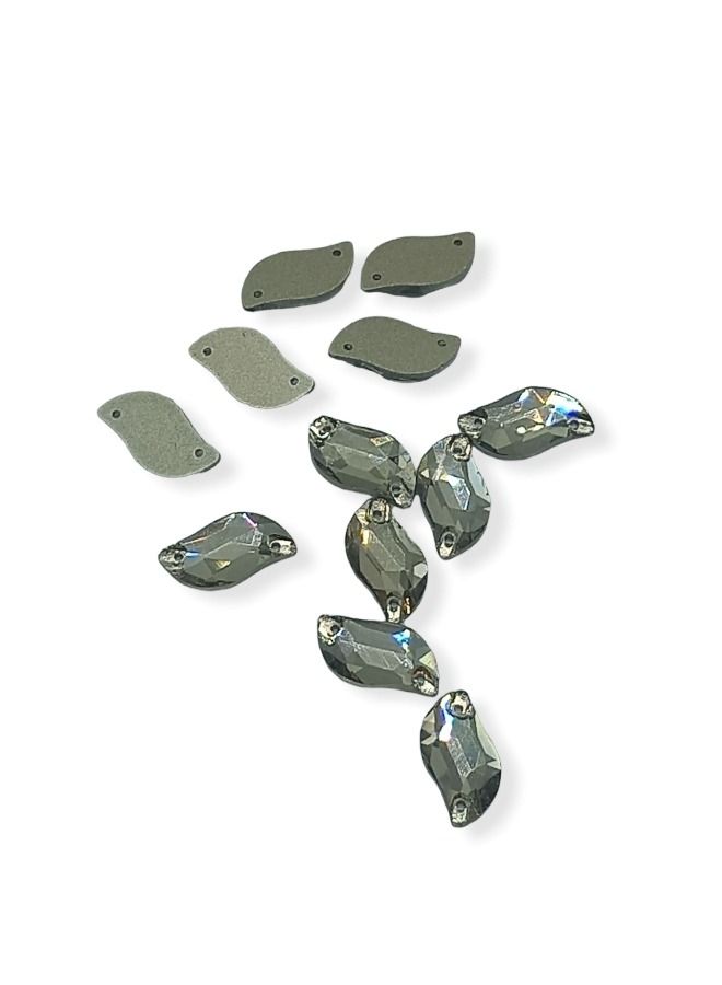 12-Piece Flat Back Sew on Eye Shaped Fancy Glass Crystal Sewing for Clothing Dress Decorations 10X20 Millimeter  - Image 3