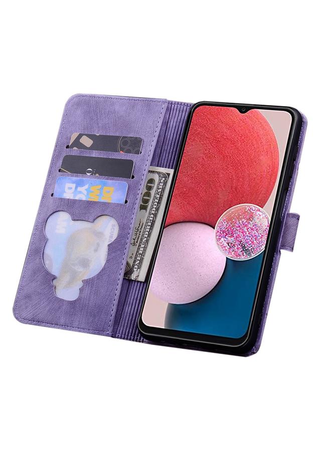S-TOP Case For Samsung Galaxy S24 5G Cartoon Sakura Cat Embossed Leather Phone Case - Image 3