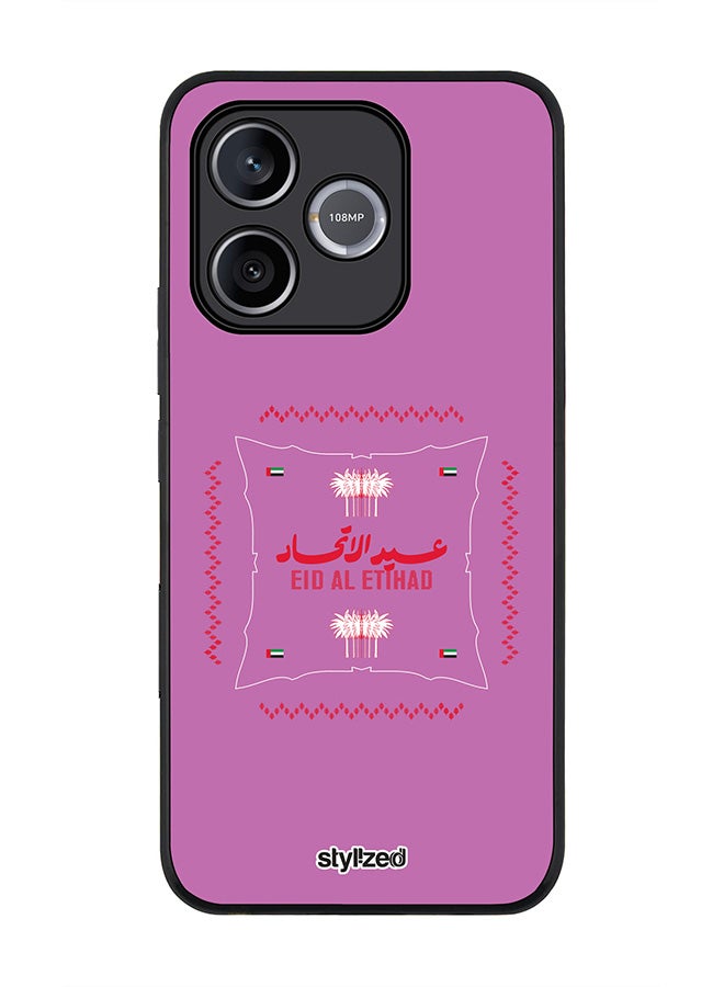 Stylizedd For Honor 600 Lite / 500 Smart / Honor X80i Case,Slim fit Camera Protection, Shockproof Thin Phone cover  - Eid Al Etihad 53 National Day Poster Design Purple - Image 1