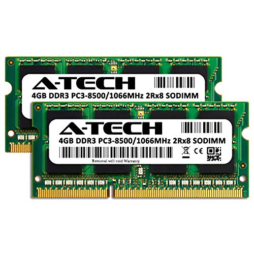 A-Tech 8GB (2 x 4GB) PC3-8500 DDR3 1066/1067 MHz RAM for MacBook, MacBook Pro, iMac, Mac Mini (Late 2008, Early/Mid/Late 2009, Mid 2010) | 204-Pin SODIMM Memory Kit - Image 2