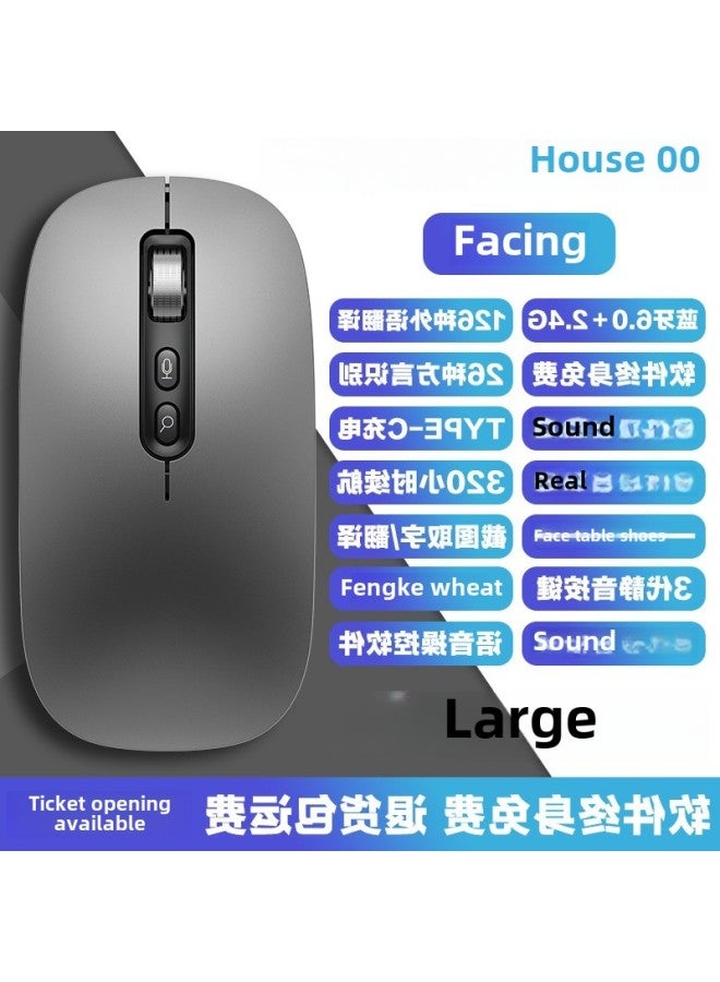 Translation Input Microphone Voice Control Speech Wireless AI Recognition Flying Intelligent Communication Bluetooth Voice Mouse Typing-Specification:Qingying Metallic Gray Standard Version Qingying 500 Words/minute丨97% Recognition Rate丨long Battery Life