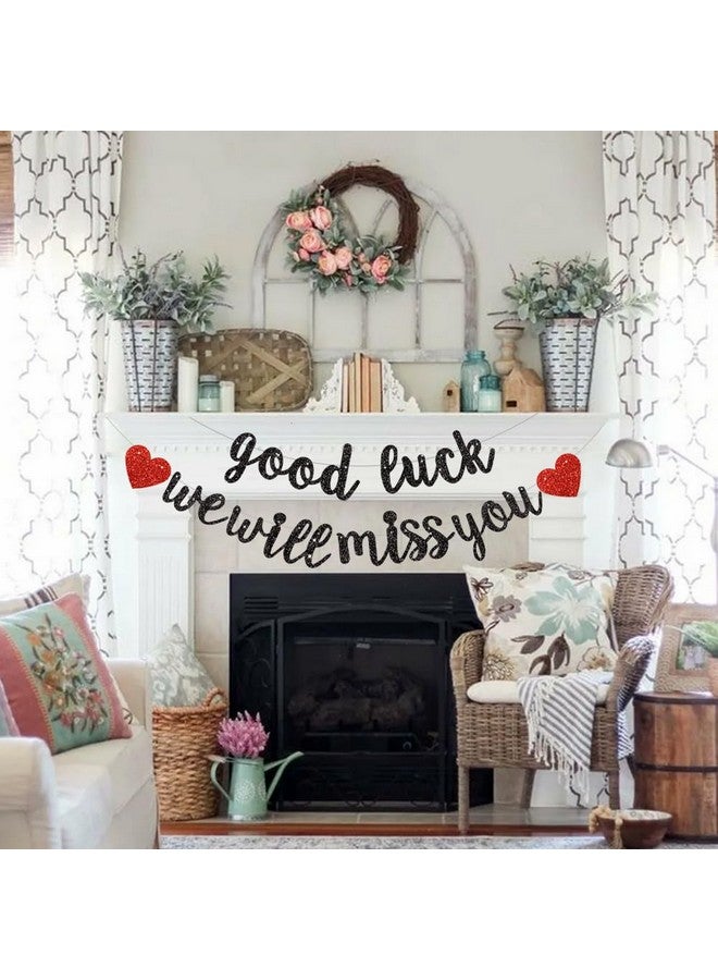 BEISHIDA Black Good Luck We Will Miss You Banner,Pre-Strung Glitter Retirement Party Sign Garland,Going Away Farewell Party Decorations, Graduation Party Supplies (No Diy） - Image 4