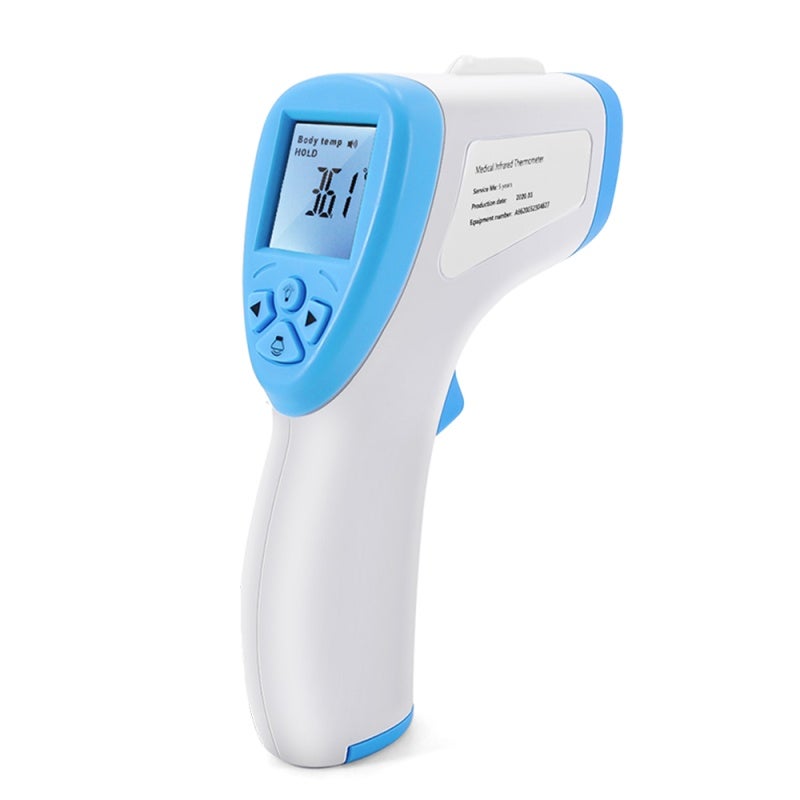 Infrared Thermometer: Blue, Backlight LCD Digital Display, Lightweight Portable Device - Built-in Pointer, Precise Non-contact Measurement for Home, Daily Body Temperature Monitoring - Image 1