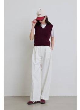 Manuka Pleat Detailed Palazzo Trousers White  - Image 1