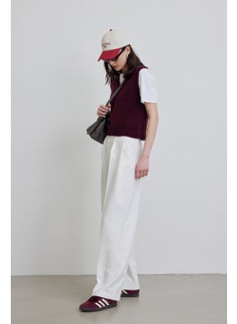 Manuka Pleat Detailed Palazzo Trousers White  - Image 2