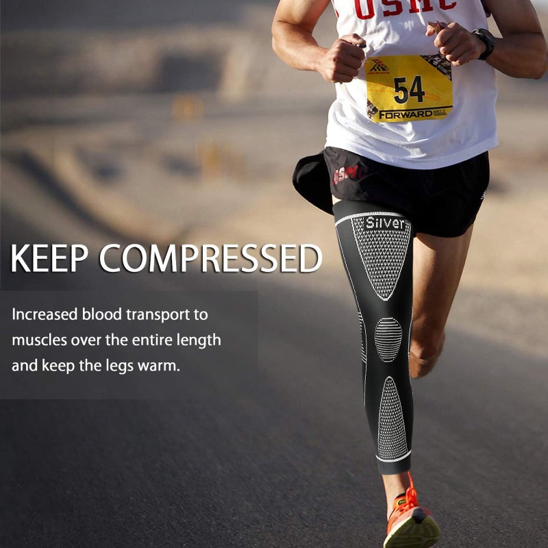 SKDK Full Leg Sleeves Long Compression Leg Sleeve Knee Sleeves Protect Leg, for Man Women Basketball, Arthritis Cycling Sport Football, Reduce Varicose Veins and Swelling of Legs - Image 2