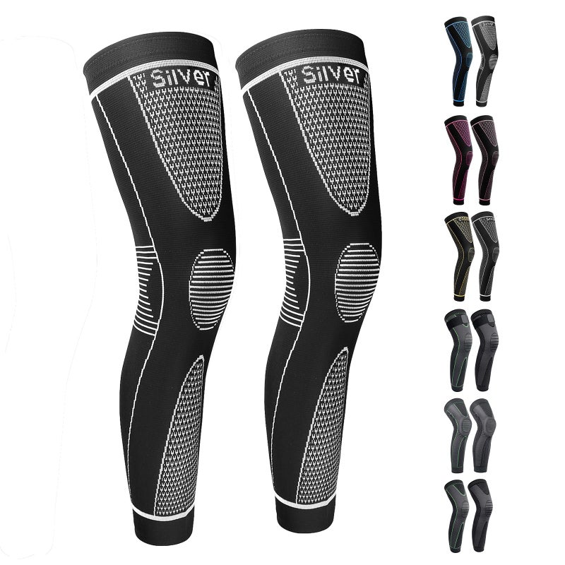 SKDK Full Leg Sleeves Long Compression Leg Sleeve Knee Sleeves Protect Leg, for Man Women Basketball, Arthritis Cycling Sport Football, Reduce Varicose Veins and Swelling of Legs - Image 1