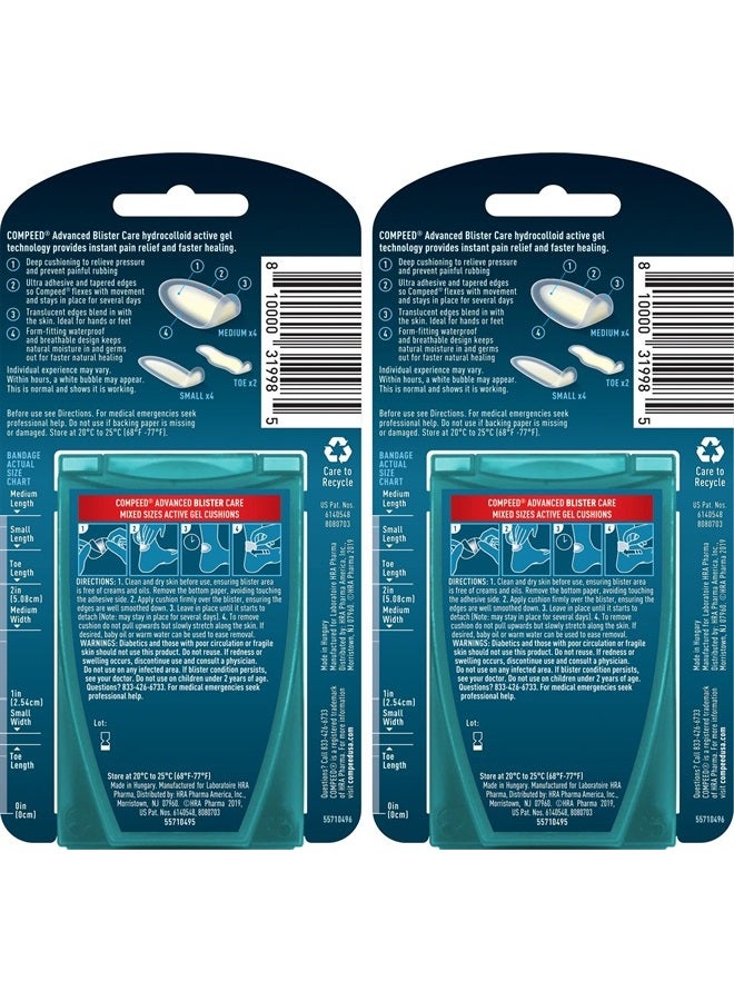 Compeed Advanced Blister Care 10 Count Mixed Sizes Pads (2 Packs), Hydrocolloid Bandages, Heel Patches, Blister on Foot, Blister Prevention & Treatment, Waterproof Cushions, Packaging May Vary - Image 2