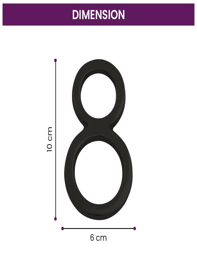 DecorTwist® House Number for Outdoor Black Home Hotel Door Numbers for Gate Outside Hostel Lodge Apartment College Library Rack Number 4" Inch Height (Number 8) - Image 3