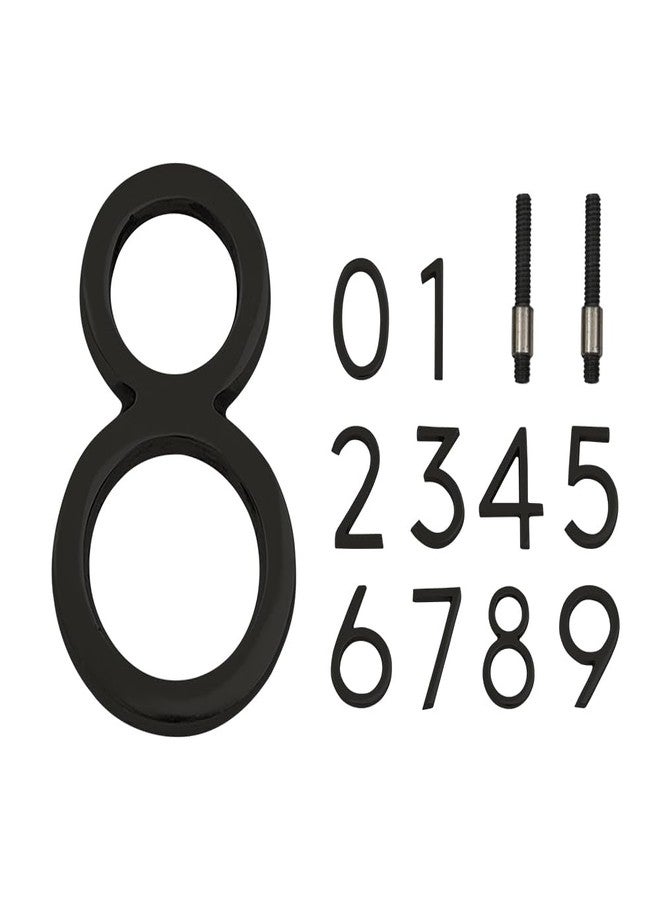 DecorTwist® House Number for Outdoor Black Home Hotel Door Numbers for Gate Outside Hostel Lodge Apartment College Library Rack Number 4" Inch Height (Number 8) - Image 2