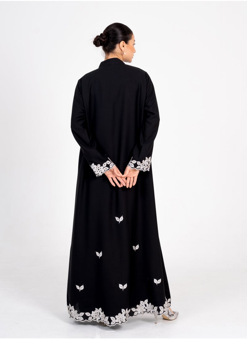 Rosette Abaya Abaya with Embroidery Silver style  - Image 2