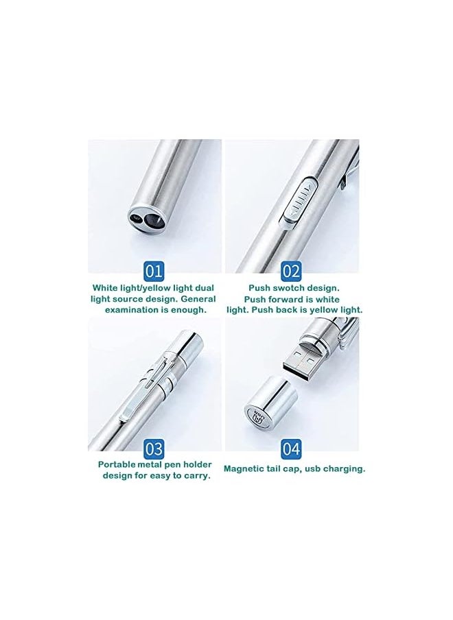 PROMASS promass Mini Flashlight, USB Rechargeable Dual Light Source Pocket Small Handy LED Torch Pen Flashlight with Stainless Steel Clip for Home and Outdoor Activities  - Image 5