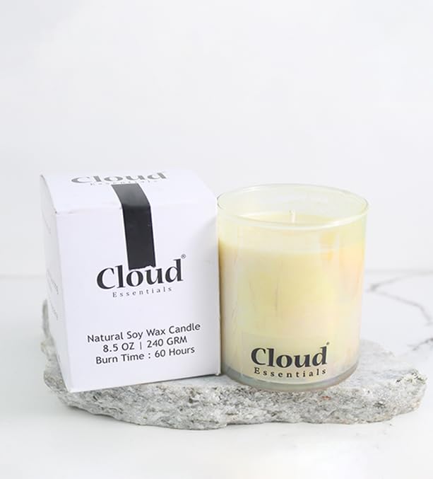 cloud CLOUD Essentials Classic 85oz Medium Glass Rainbow Jar Single Wick Candle Over 60 Hours of Burn Time Natural Soy Wax Candle Stress Relief and Relax for Home Bedroom French Rose  - Image 4