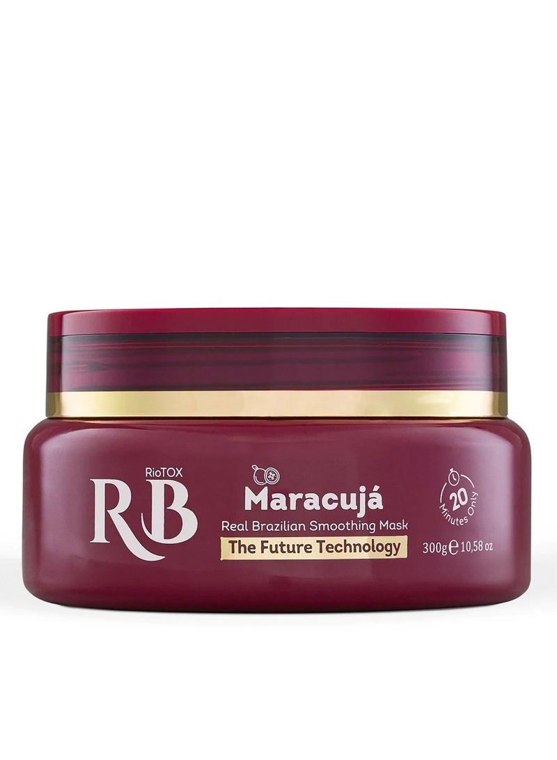 RIOBELO Hair Mask, Maracuja Hair Treatment Mask, Brazilian Hair Mask for Curly & Normal Hair by RIOBELO RioTox Professional Real - 300g - Image 1