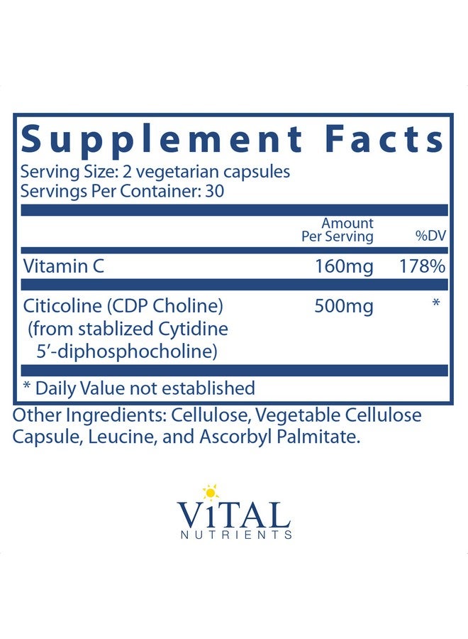 Vital Nutrients Citicoline Mental Focus And Attention 60 Vegetarian Capsules Per Bottle 250 Mg - Image 3