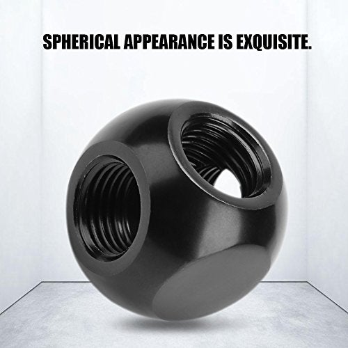 Pomya Computer Water Cooling Spherical 3 Way T-Type Connector G1/4 Threaded Adapter Black, Silver for PC Water Cooling Application(Black) - Image 5