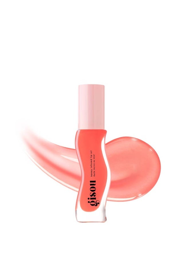 Gisou Honey Infused Lip Oil, 8ml-Bee-llini Peach - Image 1