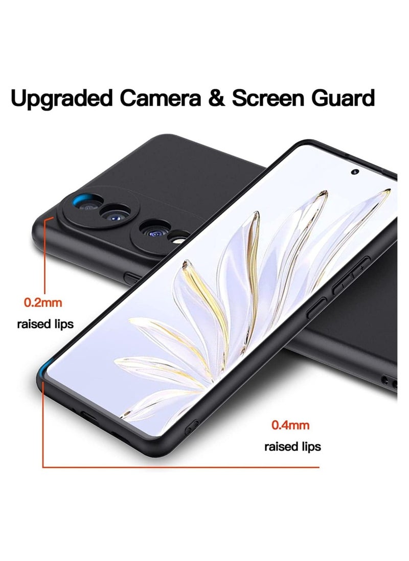 Raxoom Honor 70 Case Soft Flexible Silicone Slim Fit TPU Back Cover Matt Black Protective Rubber Case with Camera Protection  - Image 4