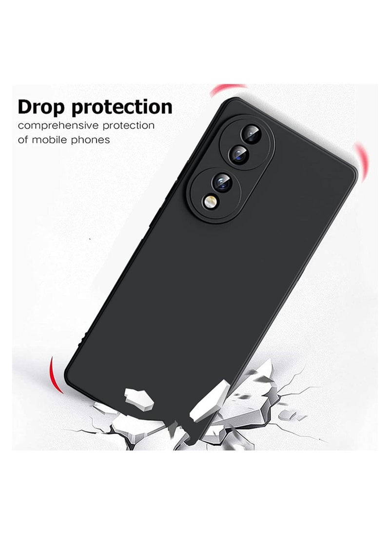 Raxoom Honor 70 Case Soft Flexible Silicone Slim Fit TPU Back Cover Matt Black Protective Rubber Case with Camera Protection  - Image 5