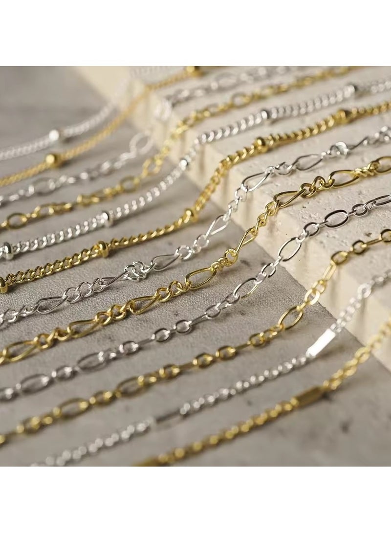 جلوسكي 12 شبكات سلسلة الأظافر المعدنية Y2K الذهب والأظافر الفضية أساليب جوف بونك سحر المجوهرات مختلطة الفخامة الأظافر ديكور الملحقات - Image 2