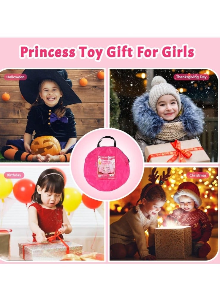 Ocean ball pool princess house, Pop Up Princess Tent,six-sided foldable easy to fold,children's tent toy with Portable Bag, Indoor and Outdoor Toddler Playhouse for 1-3 Old Kids，115x93x66cm(Balls Not Included)  - Image 5