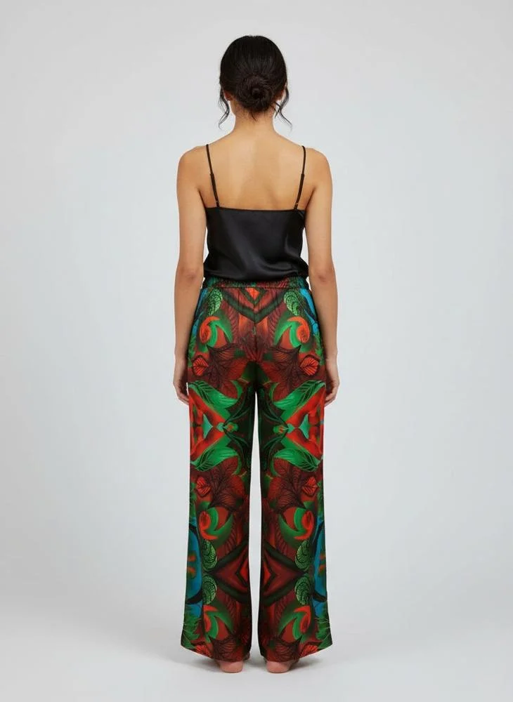 جانارا جونز Autumn Paisley Satin Sahara Trousers