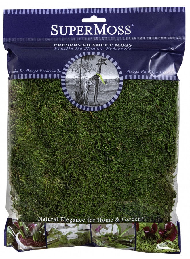 SuperMoss (21512) Preserved Sheet Moss, Fresh Green, 8oz (200 cubic inch) - Image 1
