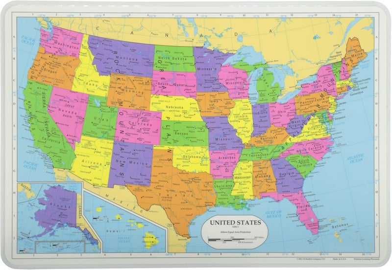 Painless Learning Map of USA Placemat Large - Image 1