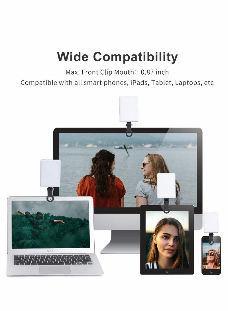DUSALA LED High Power Rechargeable Clip Fill Video Light, Conference Kit 3 Modes, for Phone, iPad, Laptop - Image 4