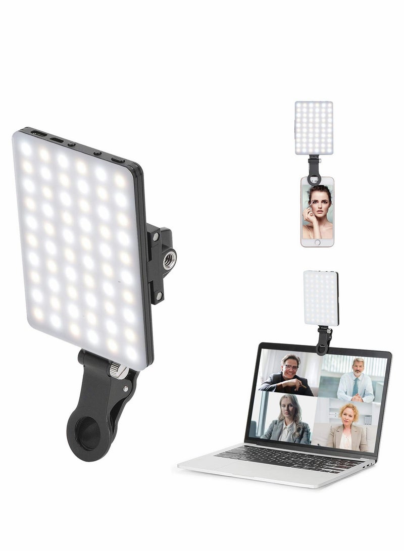 DUSALA LED High Power Rechargeable Clip Fill Video Light, Conference Kit 3 Modes, for Phone, iPad, Laptop - Image 1