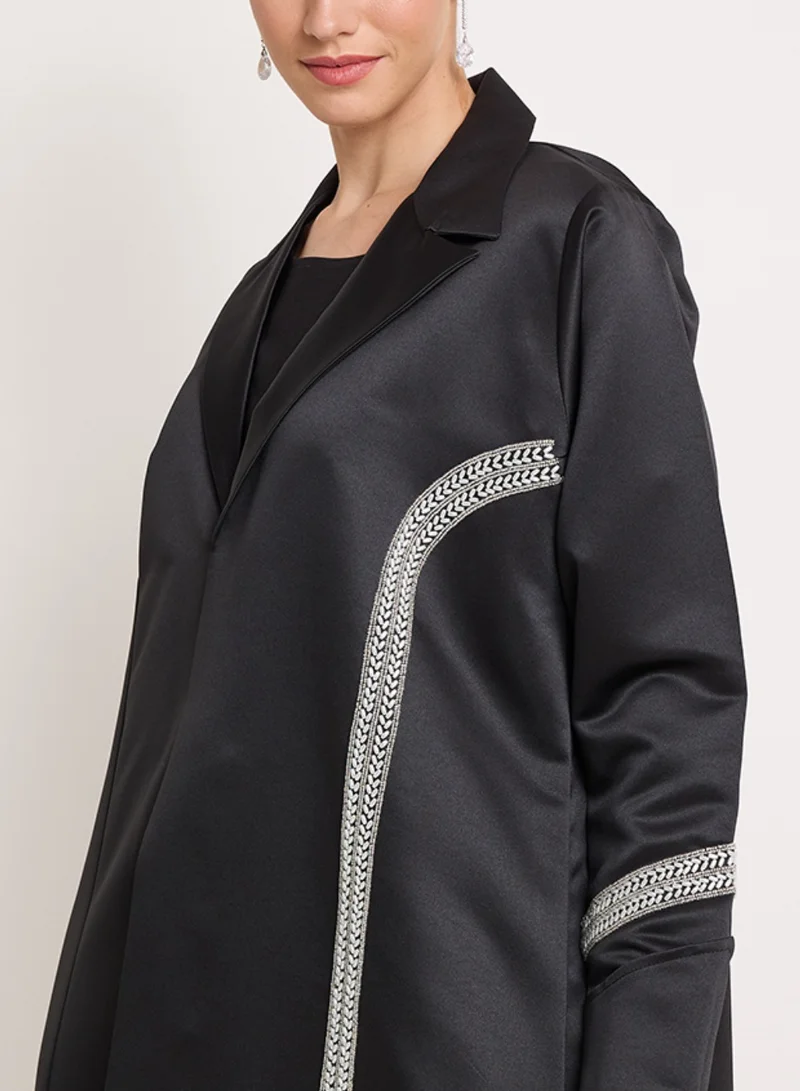Rosette Abaya Royal Abaya with Embroidery Jacket style