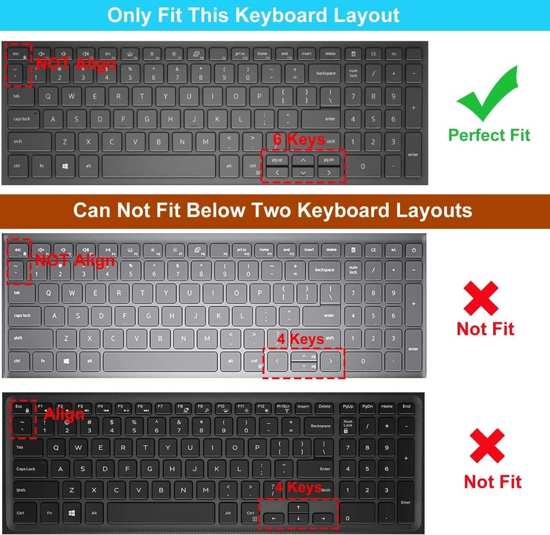 RAYA Silicone Keyboard Skin Cover for Dell G15 Series 15.6 inch Laptops | DELL G15 Series - (5510/5511 / 5515/5520 / 5525/5530 / 5535) Gaming Laptop Keyboard Cover (Black Silicone) - Image 2