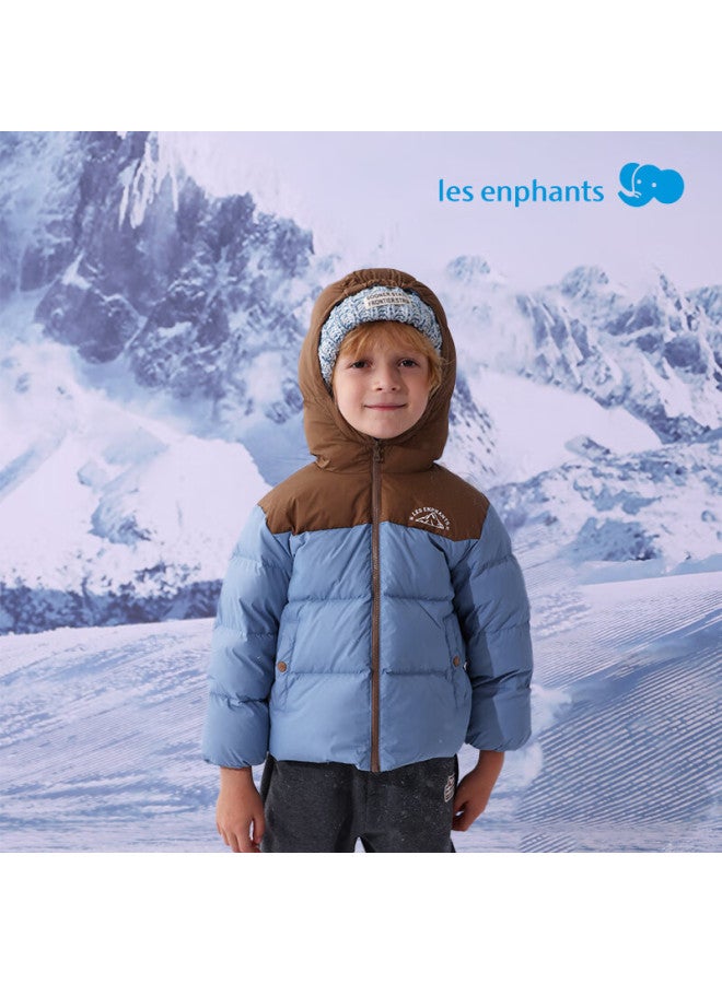 Les enphants Liyingfang Children's Down Jacket Boys Girls Thick Down Coat Campfire Night Blue 90 CM - Image 1