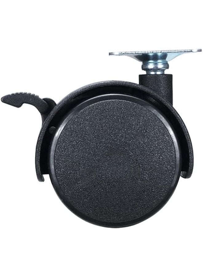 4Pcs 40mm Black Furniture Caster Wheels With Brake Swivel Plate For Trolley Cart - Image 4