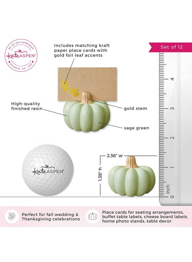 Kate Aspen Fall Decor Mini Green Pumpkin Place Card Holder (Set of 6), Place Settings, Perfect for Thanksgiving Table Decor, Fall Themed Weddings, Bridal Brunches - Image 3