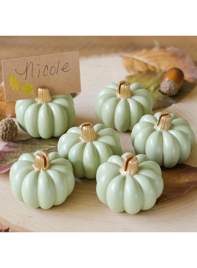 Kate Aspen Fall Decor Mini Green Pumpkin Place Card Holder (Set of 6), Place Settings, Perfect for Thanksgiving Table Decor, Fall Themed Weddings, Bridal Brunches - Image 1