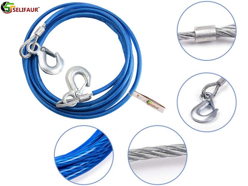 Selifaur - 12mm Heavy Duty 3Mtr 8000kgs Car Auto Full Steel Towing Tow Cable Rope for Paceman - Image 4