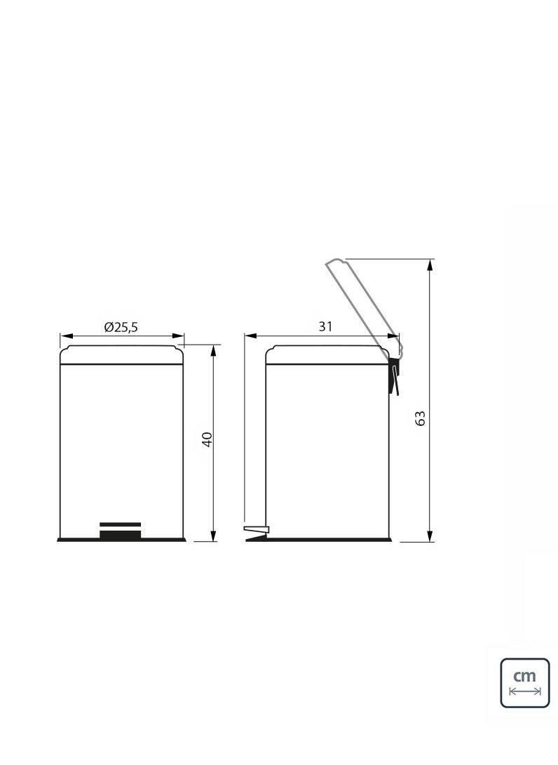 TRAMONTINA Tramontina Brasil Plus 12 Liter Stainless Steel Pedal Trash Bin with a Scotch Brite Finish Soft Close and Removable Internal Bucket  - Image 4