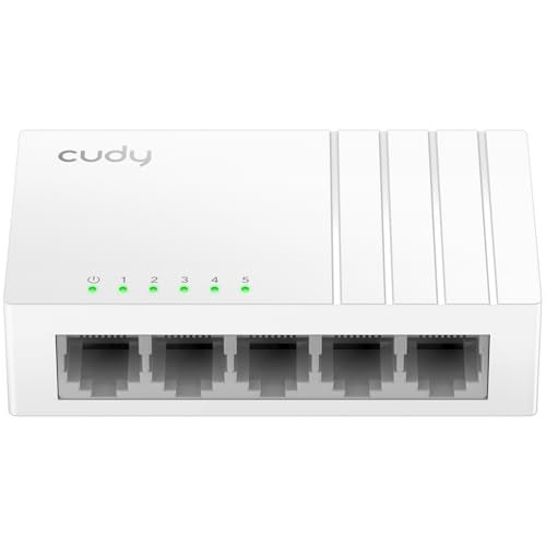 Cudy GS105U 5 Port Gigabit Ethernet Switch with USBC Power Jack Desktop Ethernet Splitter Plastic Case Unshielded Switch Plug Play Fanless Unmanaged - Image 1