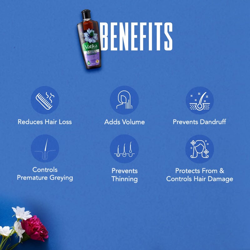 Vatika Naturals Dabur Vatika Ayurveda Herbal Black Seed Enriched Hair Oil for Complete Hair Care 200 ml / 6.76 fl oz) - Image 4