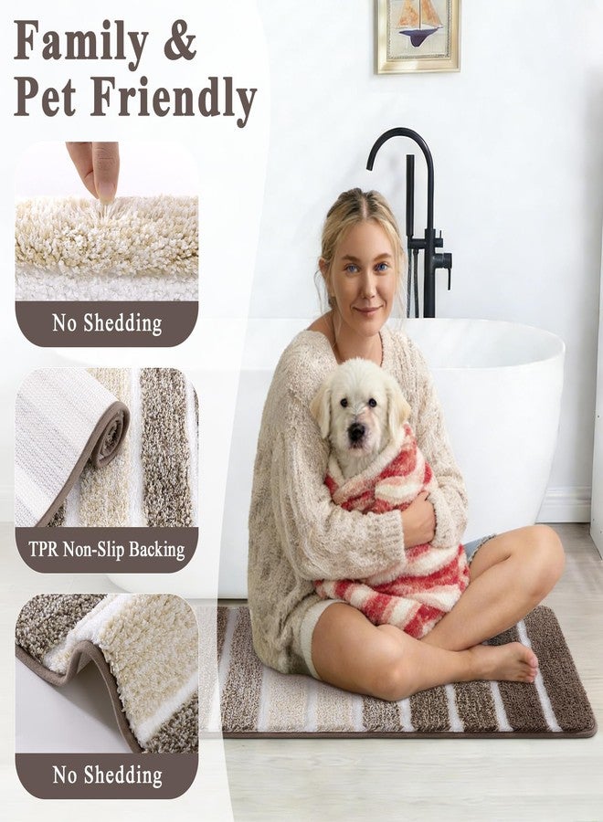 Yamaziot Bathroom Rugs Sets 5 Piece, Absorbent Microfiber Bath Mat for Bathroom, Non Slip Washable Bath Rug Set with Bath Runner Rug, U-Shaped Toilet Rugs, Shower Rug & Toilet Cover, Coffee - Image 4
