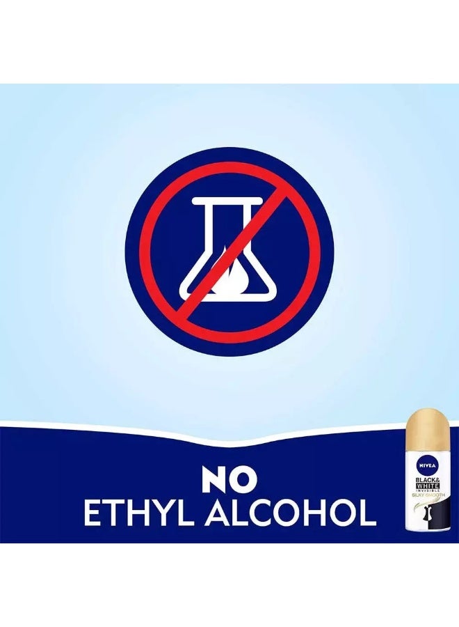 Nivea مزيل العرق رول أون نيفيا إنفISIBLE الأسود والأبيض ناعم كالحرير - 50 مل - Image 3