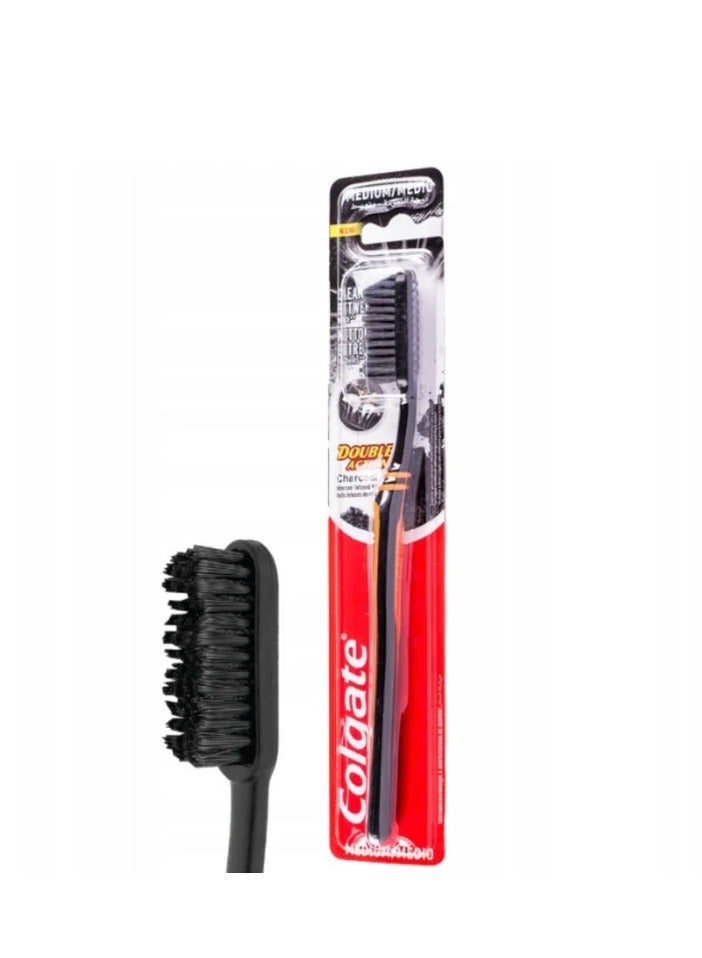 Colgate Pack Of 2 Colgate Double Action Charcoal Medium Toothbrush - Image 3