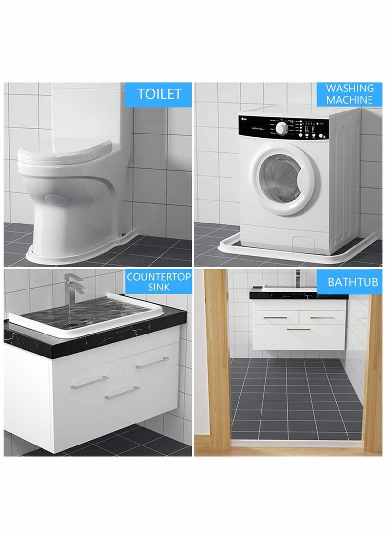 SOLARAE Collapsible Threshold Water Dam Self Adhesive Sealing Tape for Kitchen Bathroom Tub Shower Floor, Waterproof Flow Block Seal Strip 39Inch - Image 3