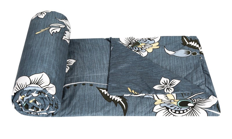 la' amour Super Premium Quilt Cover Double Bed with Zipper Blanket Cover/rajai Cover/Comforter Cover/Duvet Cover King Size Soft Cotton Breathable Skin Friendly Stuff 90x100 Inches, Color- Dark Grey - Image 1